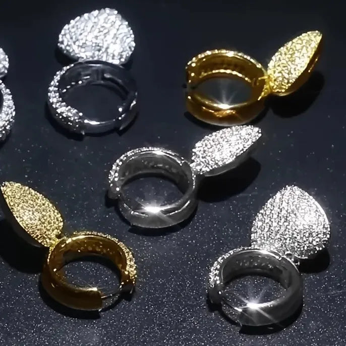 Noble Heart Geometric Cubic Zirconia Brass Drop Earrings for Wedding Jewelry
