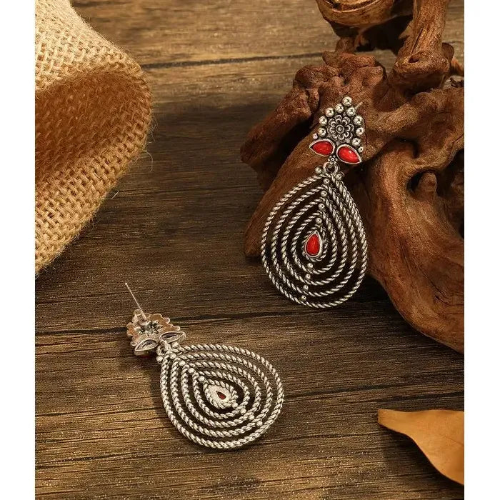 Vintage Ethnic Feng Shui Zinc Alloy Drop Hollow Earrings for Women Bohemian Jewelry