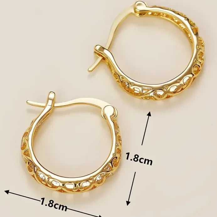 Elegant Geometric Hollow-Out Hoop Earrings Jewelry Gift for Women