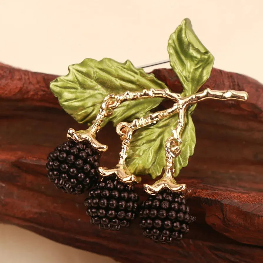 Luxury Mulberry Fruit Berry Brooch Pin for Men & Women Jewelry Accessory