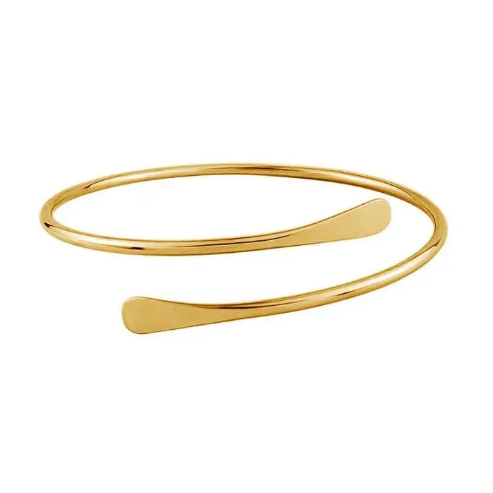 Adjustable Gold Color Geometric Metal Cuff Bracelet for Women Men Gift