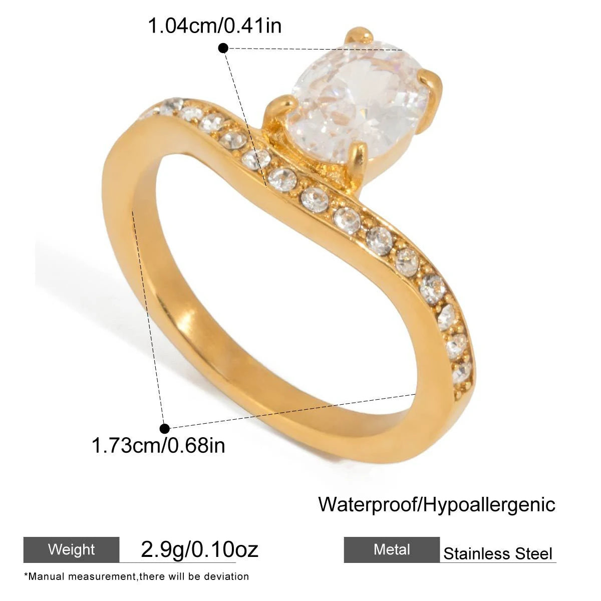 18K Gold Plated Stainless Steel Tennis Chain Bracelet CZ Zircon Fashion Jewelry Gift