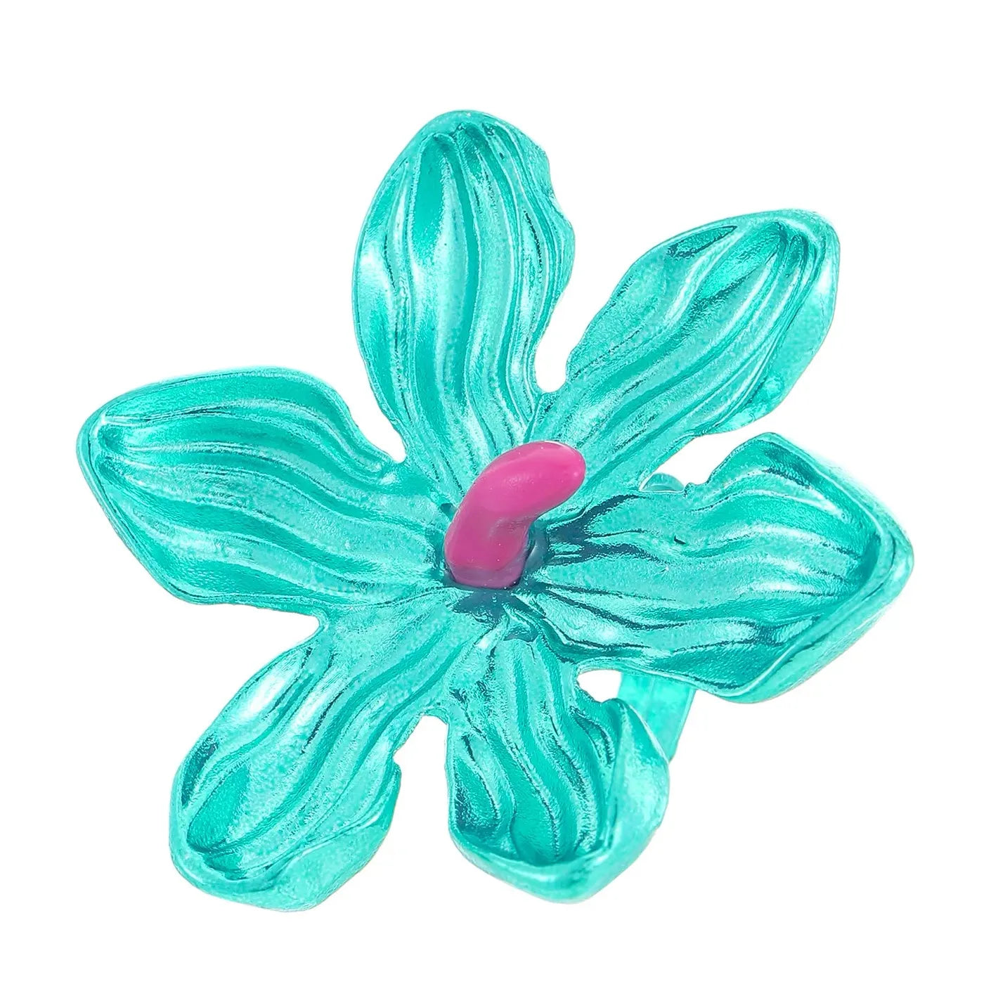 Adjustable Flower Ring Featuring Colorful Plant Pattern for Women Jewelry
