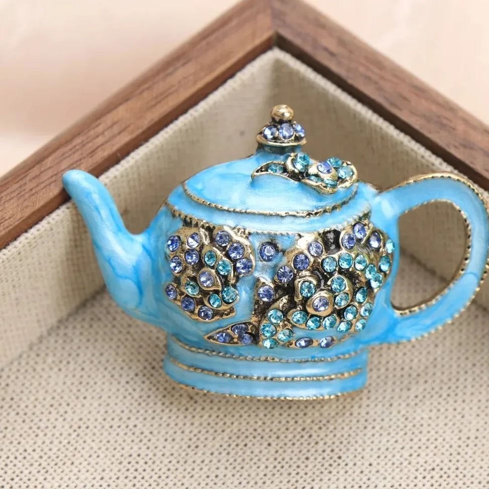 Luxury Beauty Teapot Brooch Pin Classic Style Gift for Women Men