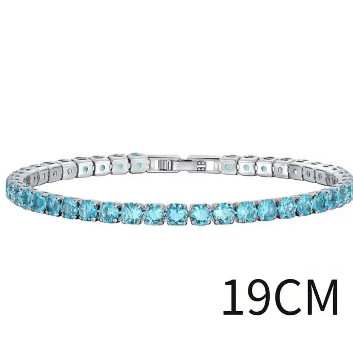 Elegant Women's Cubic Zirconia Link Chain Bracelet Gift Jewelry