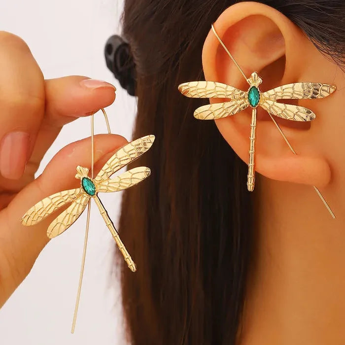 Dragonfly Zinc Alloy Drop Earrings for Women Retro Punk Party Gift