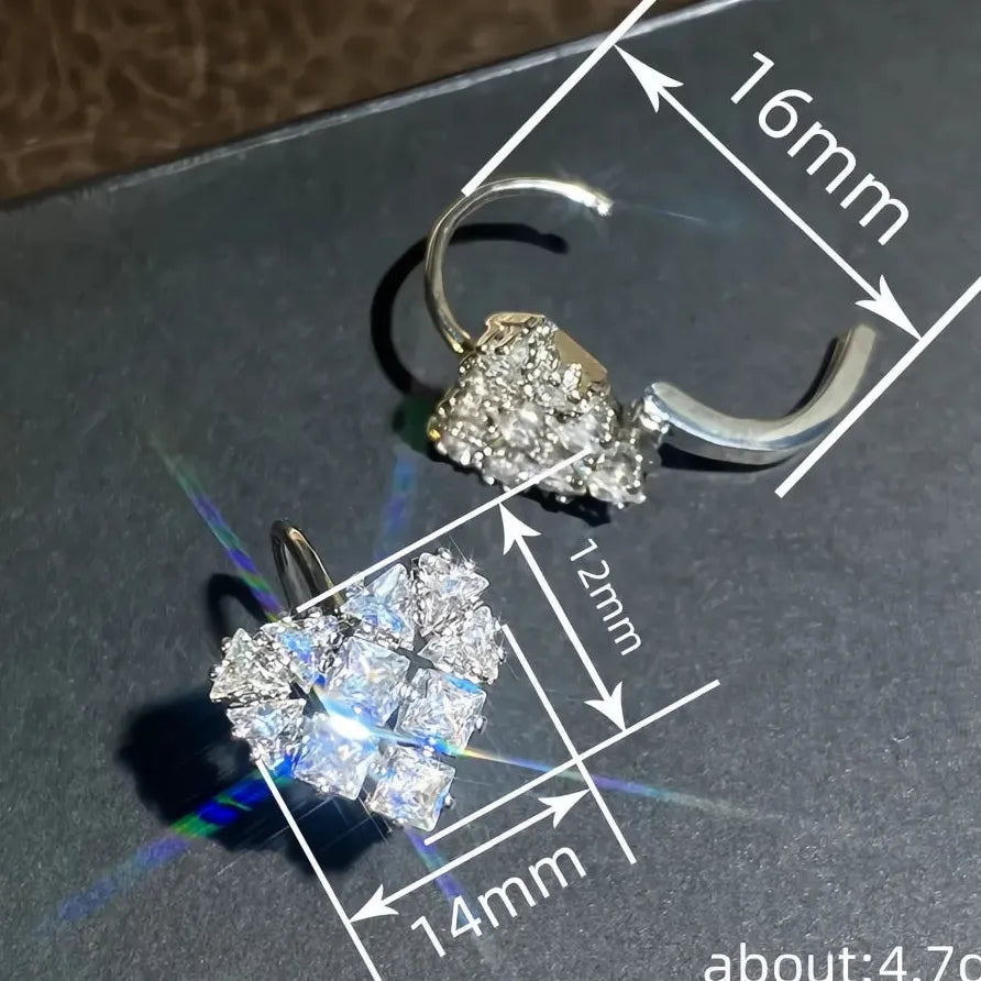 Heart Shaped Women’s Drop Earrings Shining CZ Romantic Wedding Jewelry