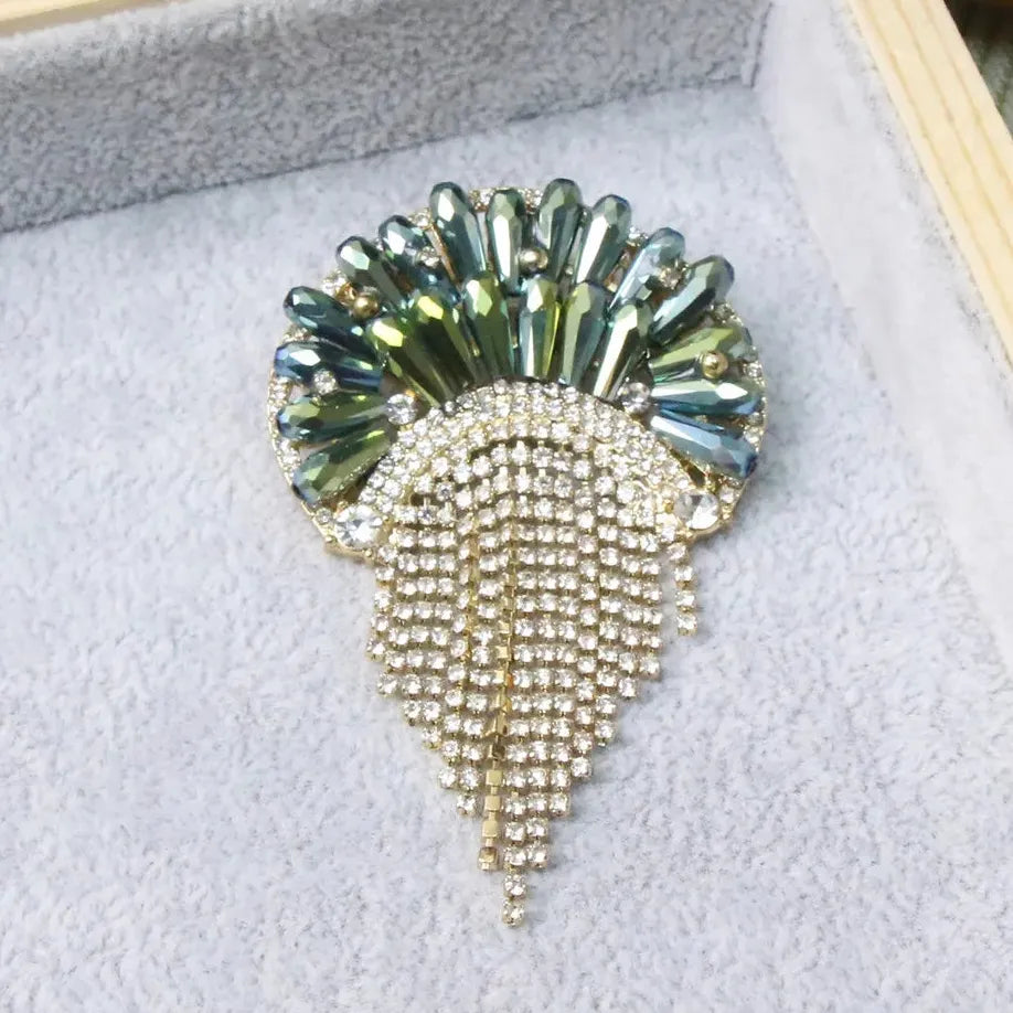 Vintage Jellyfish Brooch Pearl Rhinestone Elegant Gift for Women