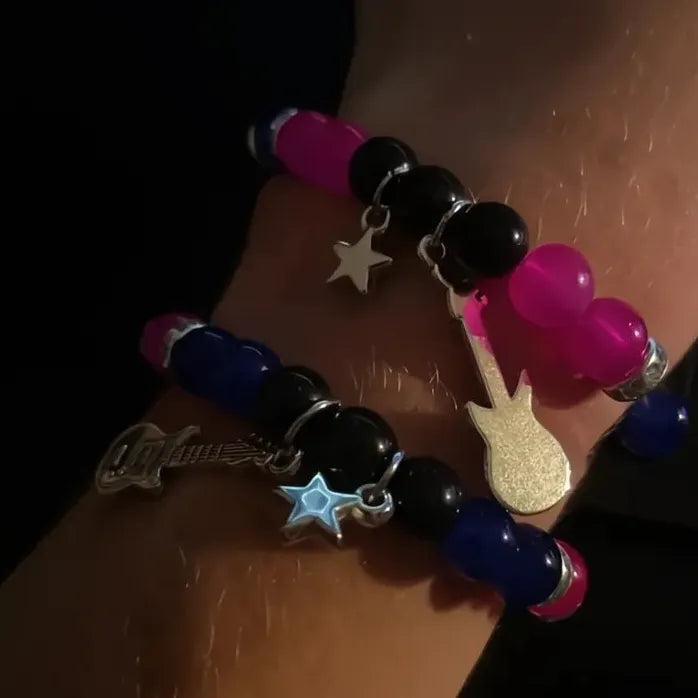 2Pcs Acrylic Couple Beads Bracelets Matching Friends TV Girl Gift