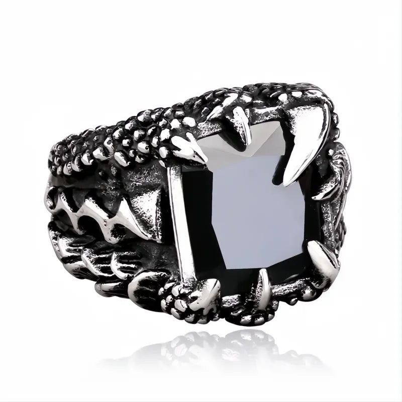 Vintage Viking Dragon Claw Ring for Men Boys 316L Stainless Steel Punk Nordic Jewelry Gift