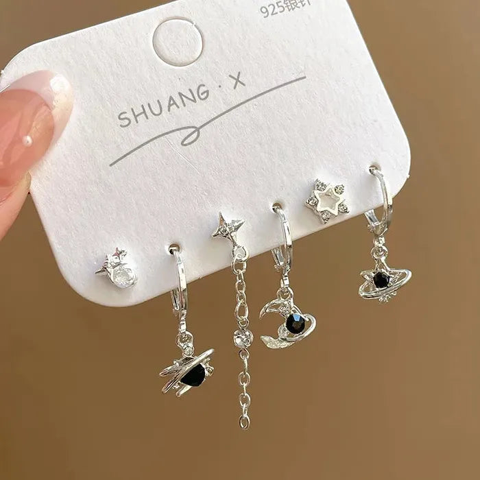 2025 Gold Rhinestone Hoop Earrings for Women Zircon Flower Bow Jewelry