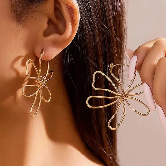 Large Flower Pearl Stud Earrings for Women Korean Fashion Gift Jewelry