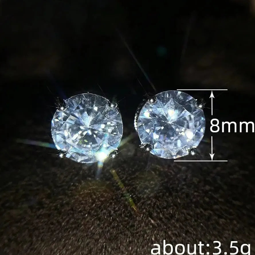 Geometric Cubic Zirconia Copper Earrings for Women and Men, Party Jewelry Gift