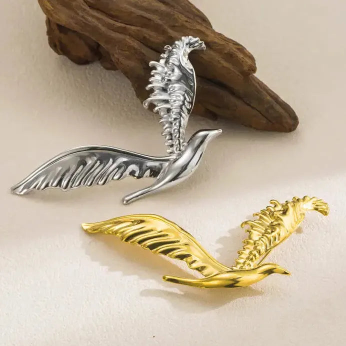Retro Stainless Steel Eagle Brooch Classic Metal Bird Pin Jewelry for Men Women