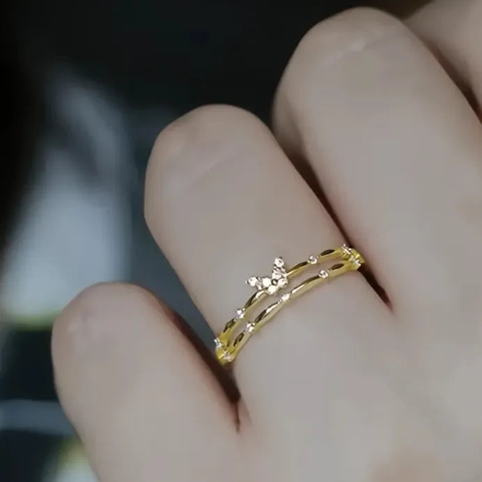 Geometric Butterfly Wedding Band for Women Bridal Statement Jewelry