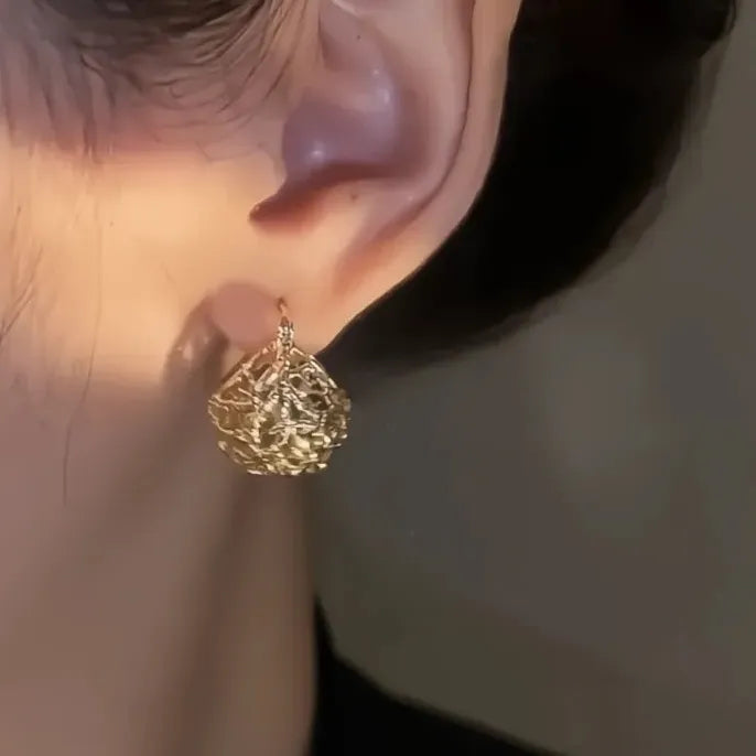 Gold Geometric Hoop Earrings for Women Girls Wedding Party Jewelry