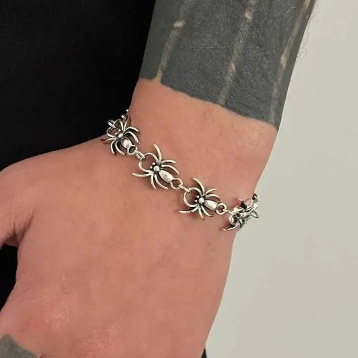 Punk Gothic Spider Bracelet Men Women Metal Chain Jewelry Gift