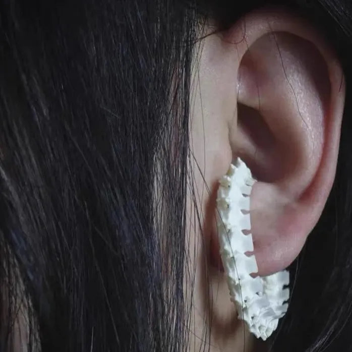 2024 Snake Spine Bone Ear Clip Cyberpunk Geometric Stud Unisex Gift