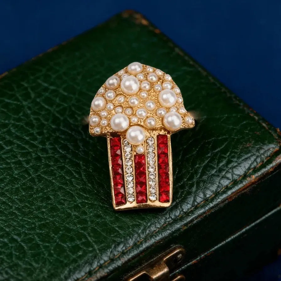 Luxury Vintage Popcorn Brooch for Men & Women Stylish Gift Accessory