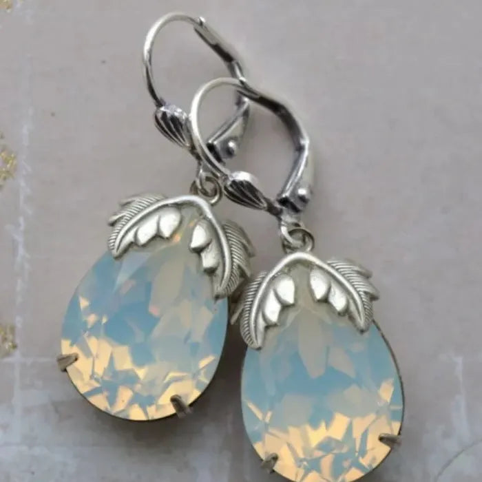 Geometric Double Color Round Resin Stone Dangle Earrings for Women Party Jewelry