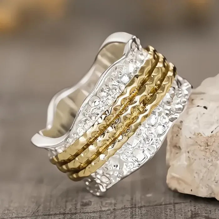 Two Tone Irregular Brass Geometric Finger Rings for Women 2026