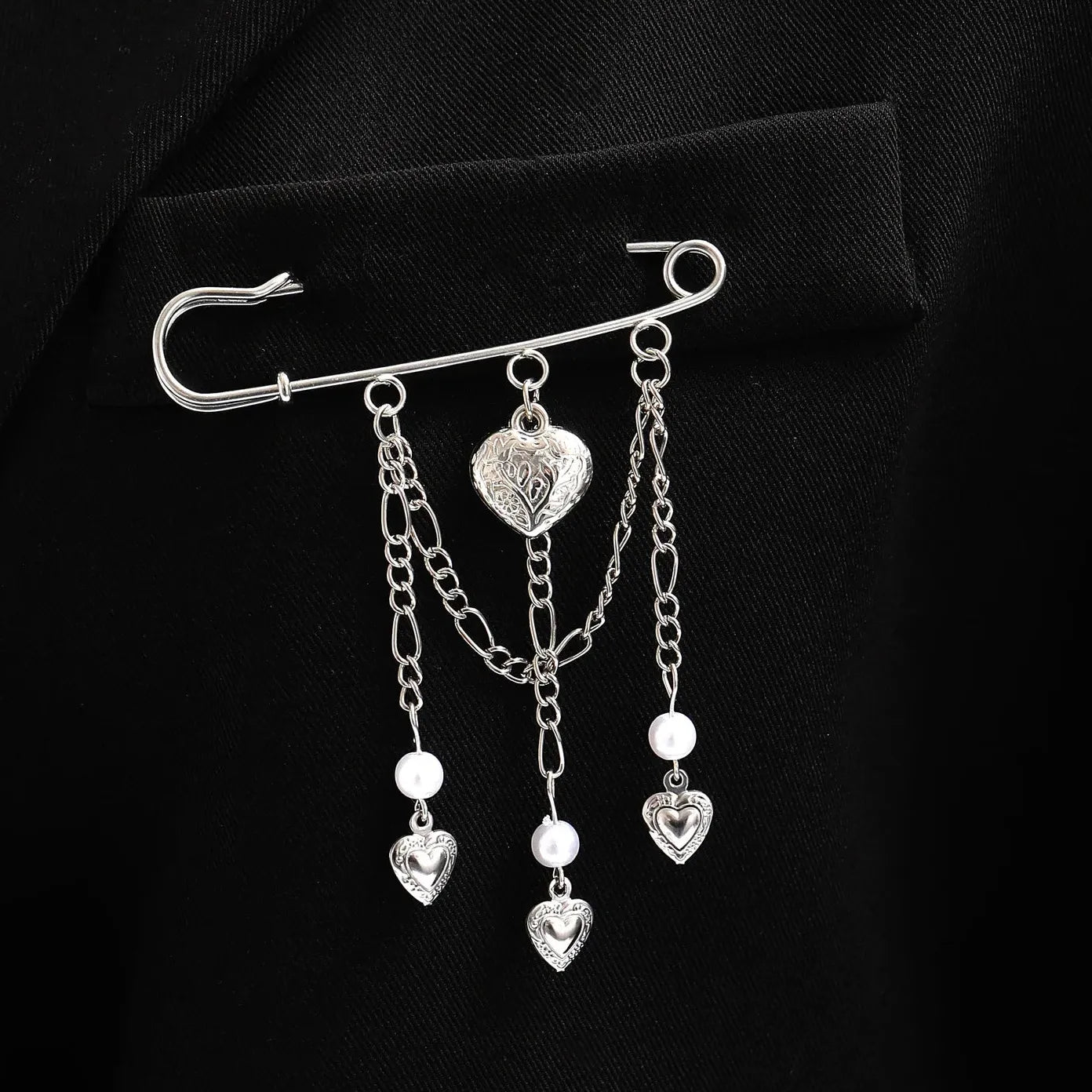 Heart Rivet Star Tassel Zinc Alloy Brooch Jewelry Accessory for Men Women