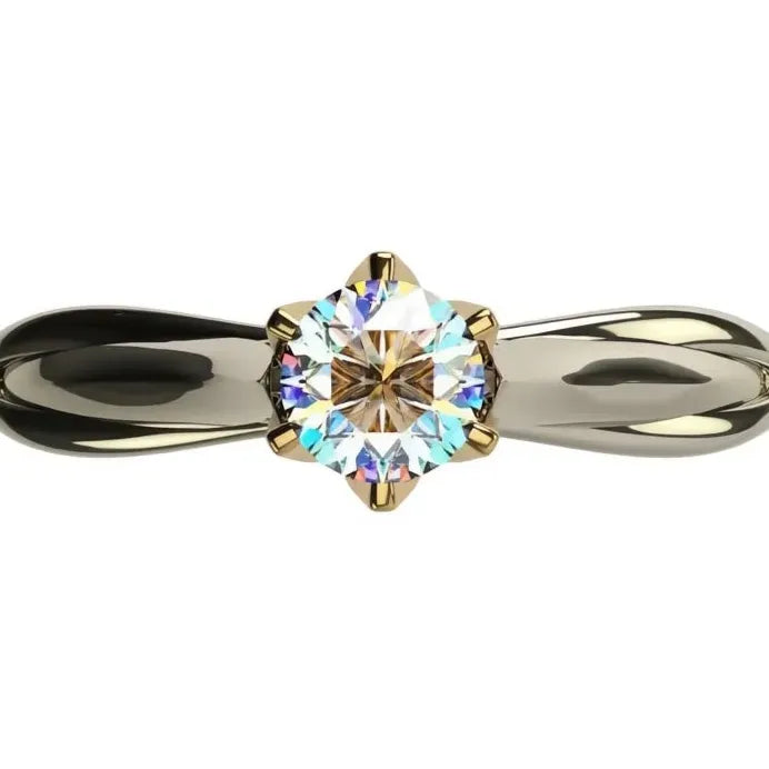 Two Tone Cubic Zirconia Wedding Rings for Women Engagement Collection