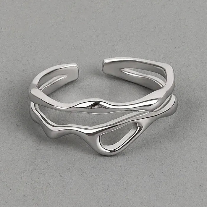 Adjustable Silver Geometric Rings for Women Fashion Jewelry Gifts Trendy