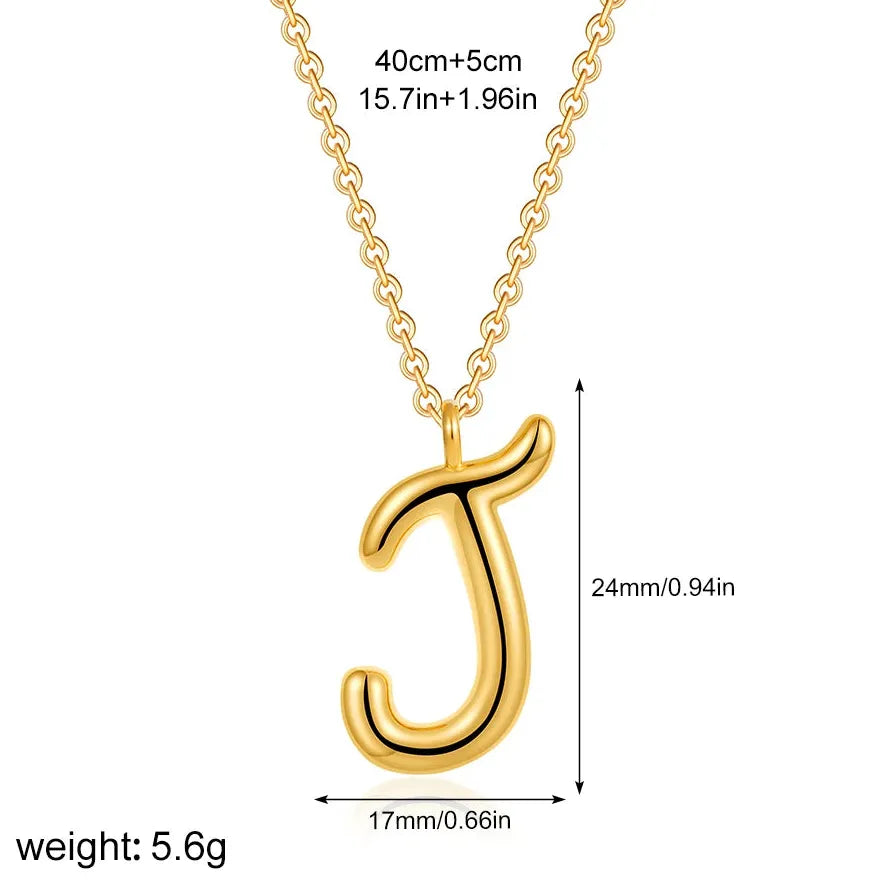 18K Gold Plated A-Z Initial Necklace Waterproof Alphabet Choker Jewelry Gift Women