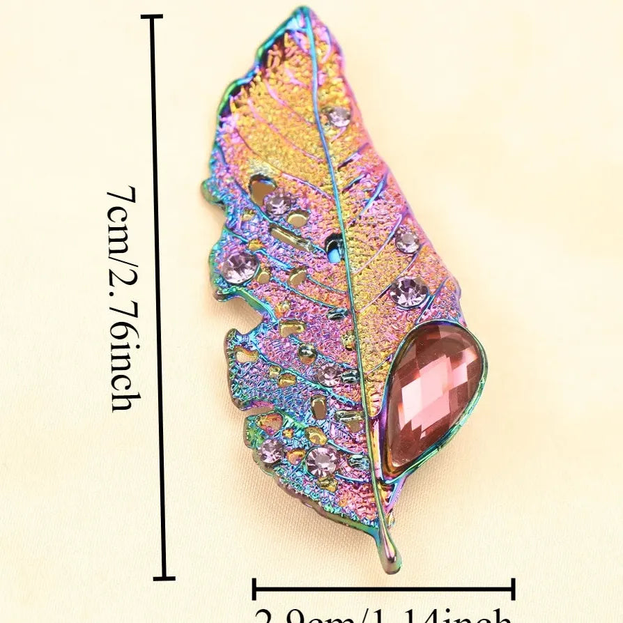 Luxury Colored Leaf Classic Brooch Gift for Men and Women