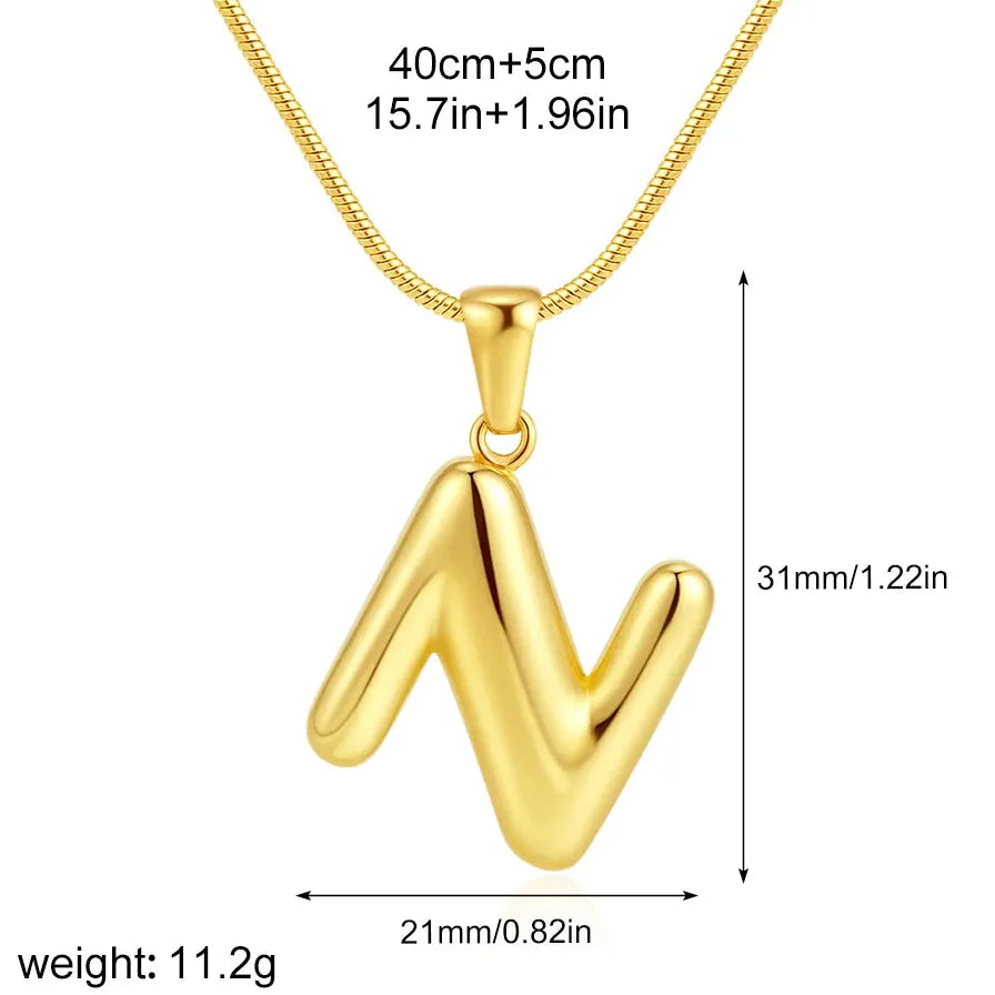 A-Z Alphabet Initial Necklace for Women 18k Gold Plated Pendant Choker Jewelry Gift