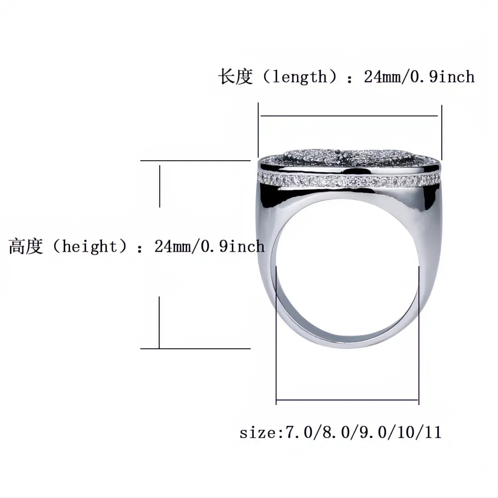 Broken Heart Iced Out Bling Ring – Micro Pave CZ Hip Hop Jewelry