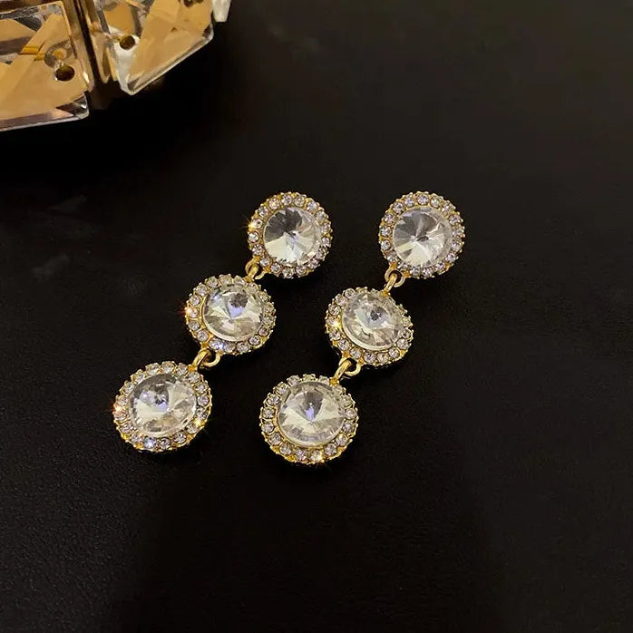 Luxury Micro Inlaid Zircon Geometric Square Dangle Earrings Women 2024 Party Jewelry