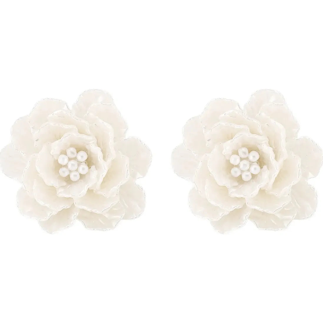 Multi-Layer Imitation Pearl Flower Stud Earrings for Women Party Jewelry