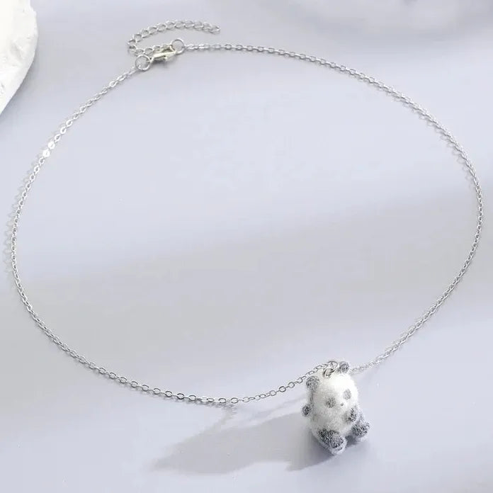 Adjustable Resin Animal Pendant Necklace for Women Panda Dog Elephant Rabbit Gift