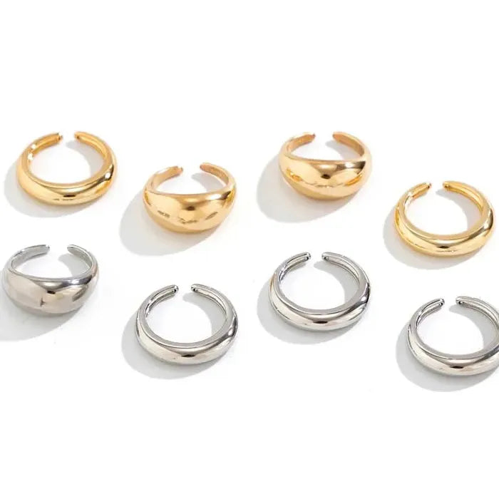8Pcs Adjustable Vintage Gold Water Drop Mood Tracker Rings for Women Jewelry