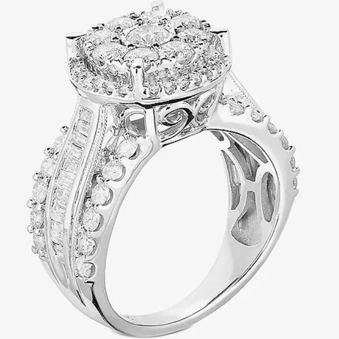 European American Full Diamond Female Ring Zinc Alloy Acrylic Fashion Jewelry