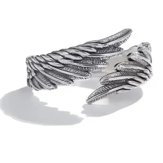 Vintage Angel Wing Demon Eye Adjustable Silver Zinc Alloy Couples Rings