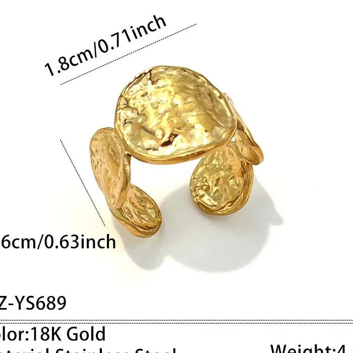 Geometric Stainless Steel Wide Band Ring Chunky No Fade for Men Women