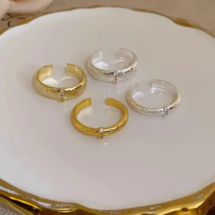 2Pcs Vintage Geometric Zircon Rings for Women Engagement Party Jewelry 2024 Trend