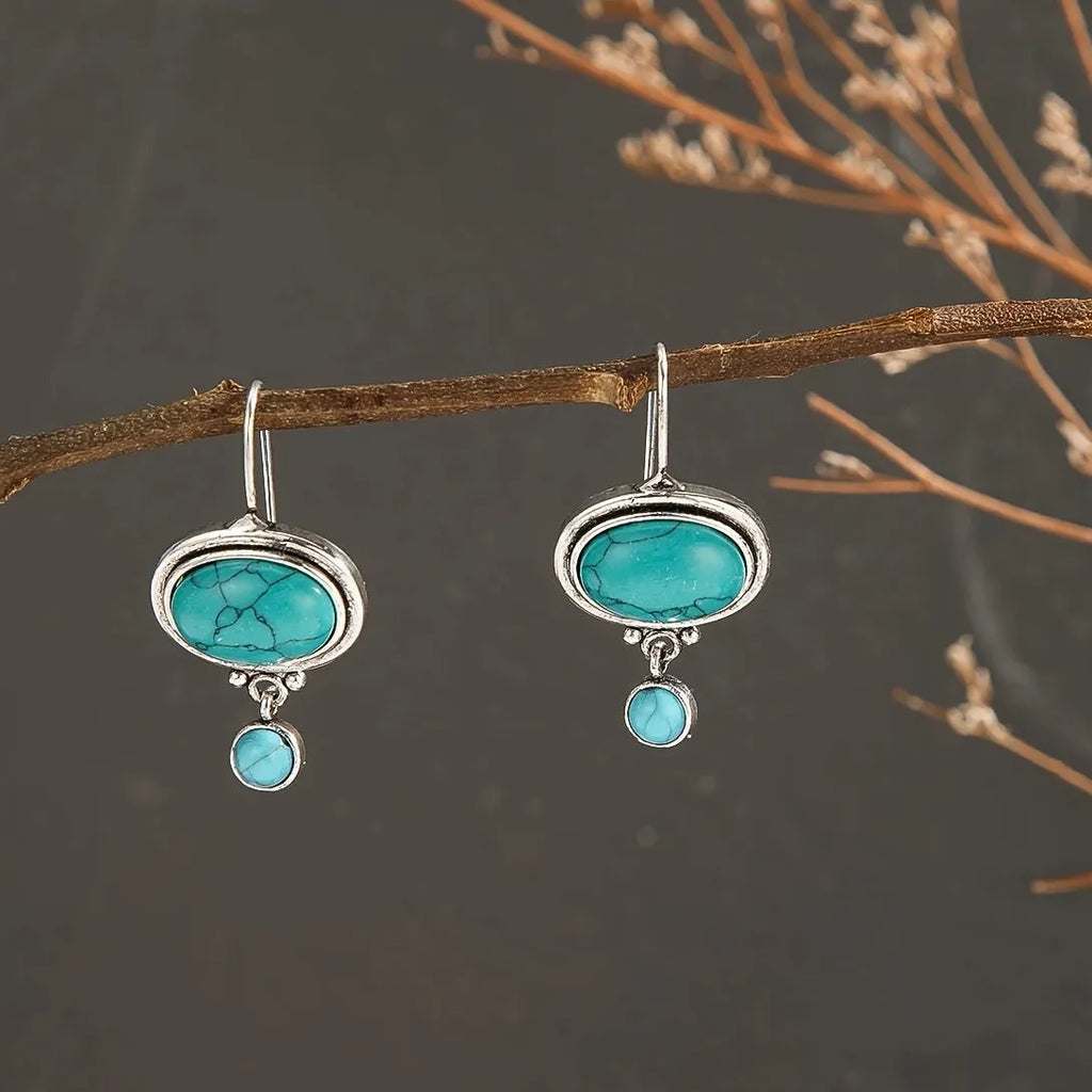 Silver Flower Drop Earrings for Women Simple Exquisite Zinc Alloy Jewelry