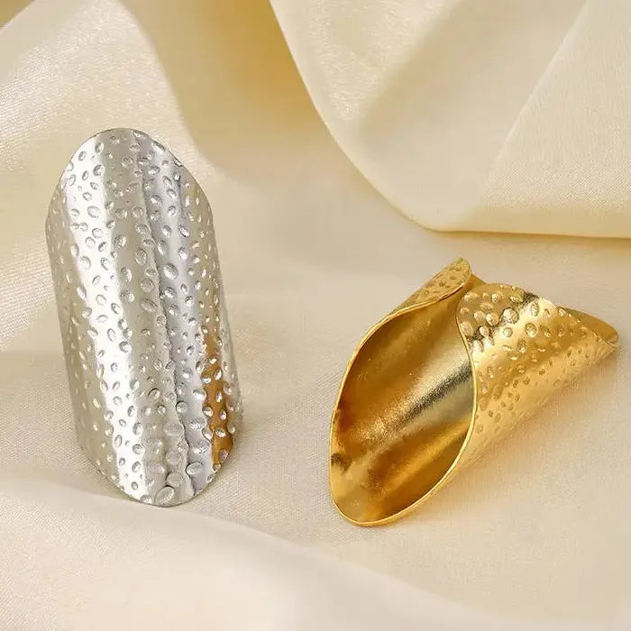 Stainless Steel Wide Face Geometric Open Ring Minimalist Jewelry Gift Women