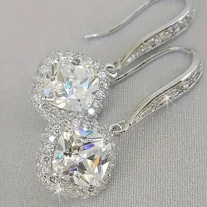 High-End Cubic Zirconia Drop Earrings Zinc Alloy European Women Jewelry Pendant
