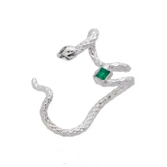 Hiphop Punk Snake Shaped Silver Clip-On Ear Cuff Earring for Women Jewelry