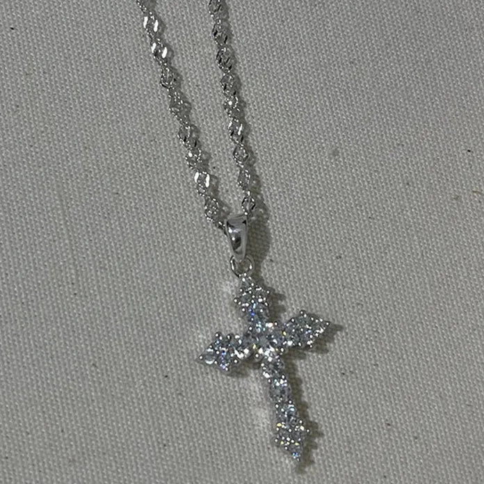 Y2K Geometric Circle Pendant Necklace Zinc Alloy Rhinestone Chain