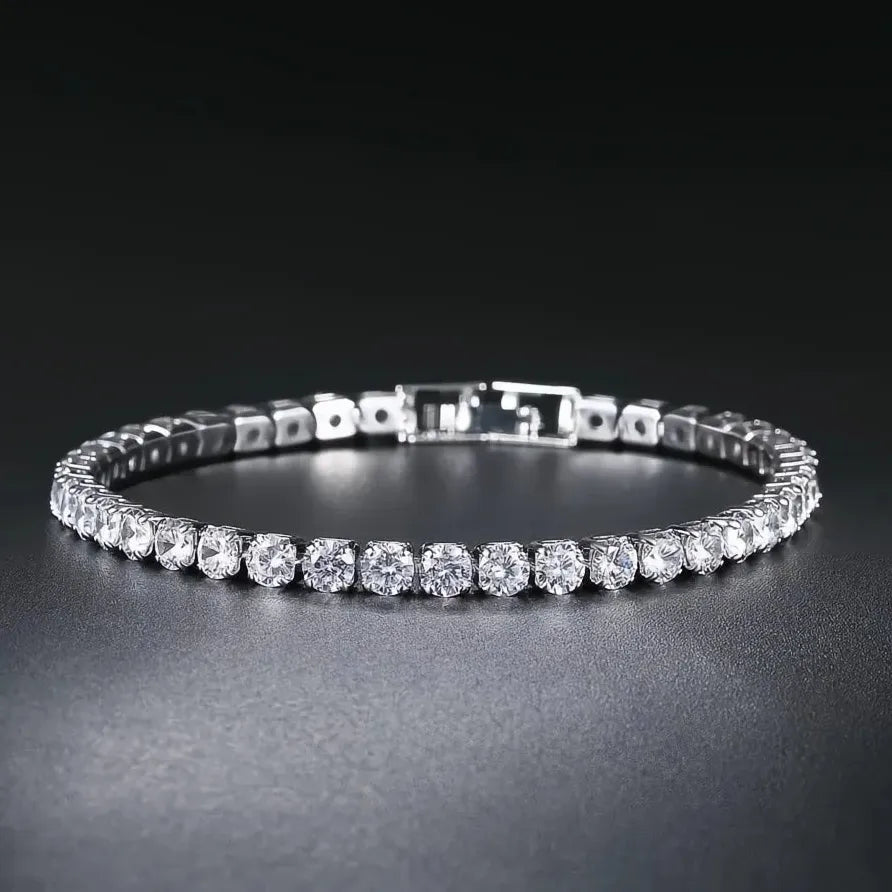 Elegant Women's Cubic Zirconia Link Chain Bracelet Gift Jewelry