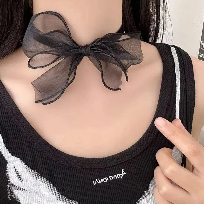Adjustable Black Lace Bow Choker Necklace Elegant Romantic Jewelry Gift