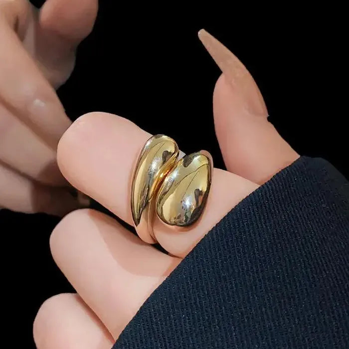 Adjustable Vintage Double Ball Cocktail Ring for Women Men Y2K Jewelry