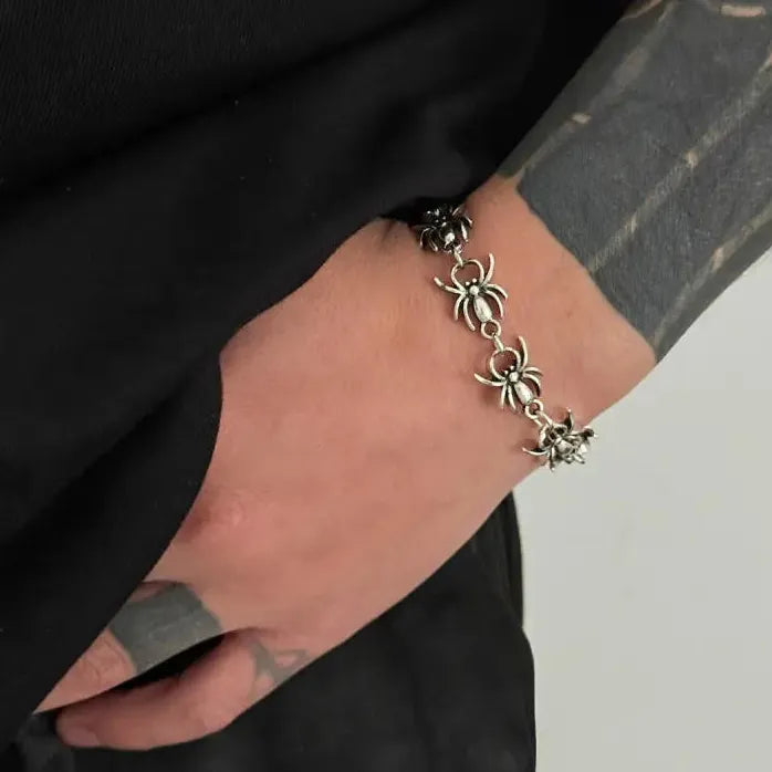 Punk Gothic Spider Bracelet Men Women Metal Chain Jewelry Gift