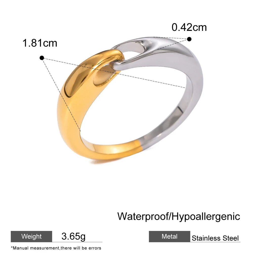 Waterproof C Shape Hoop Earrings for Women Stainless Steel Gold Plated Rings